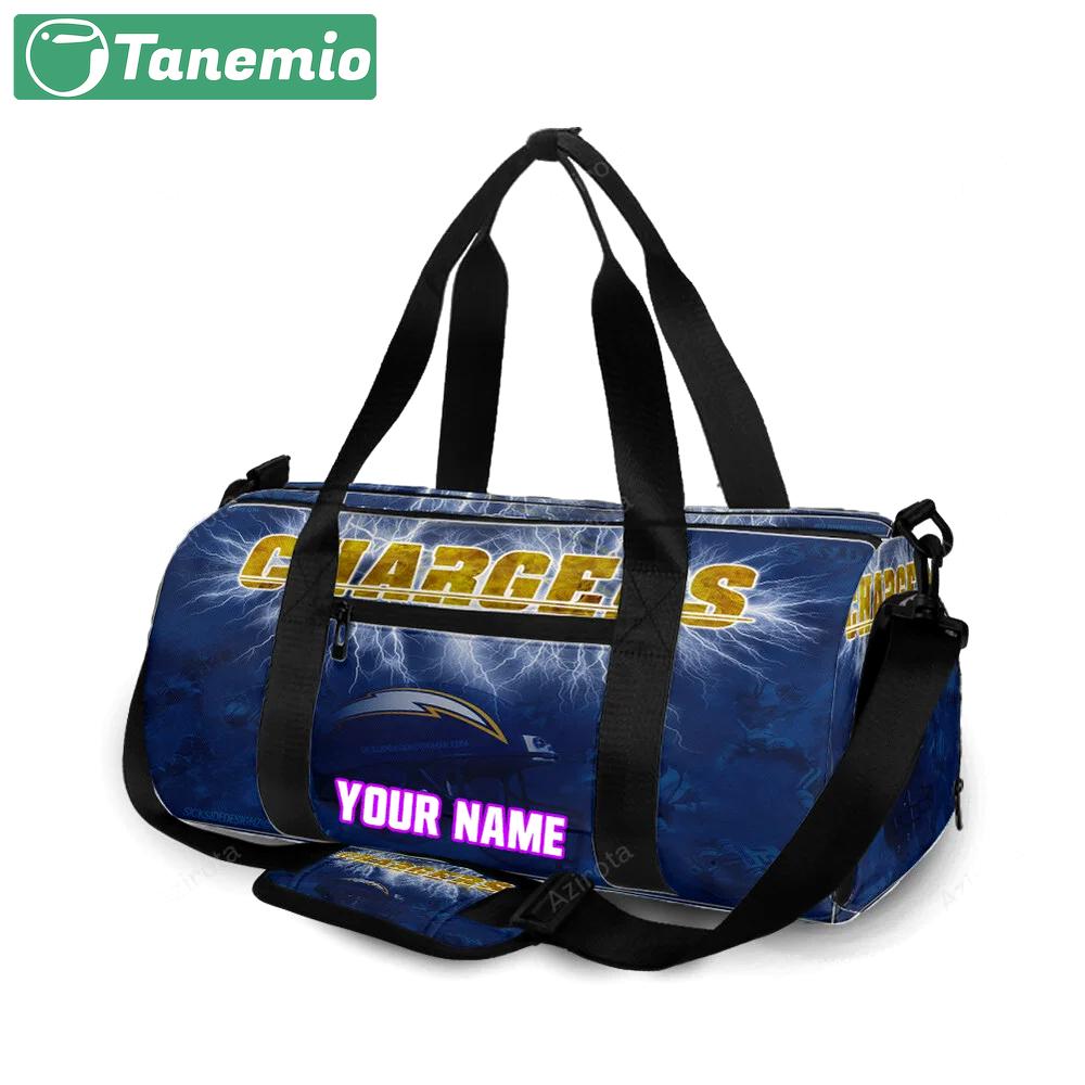 Los angeles chargers helmet emblem v13 personalized name travel bag gym bag 1051 Travel Bag