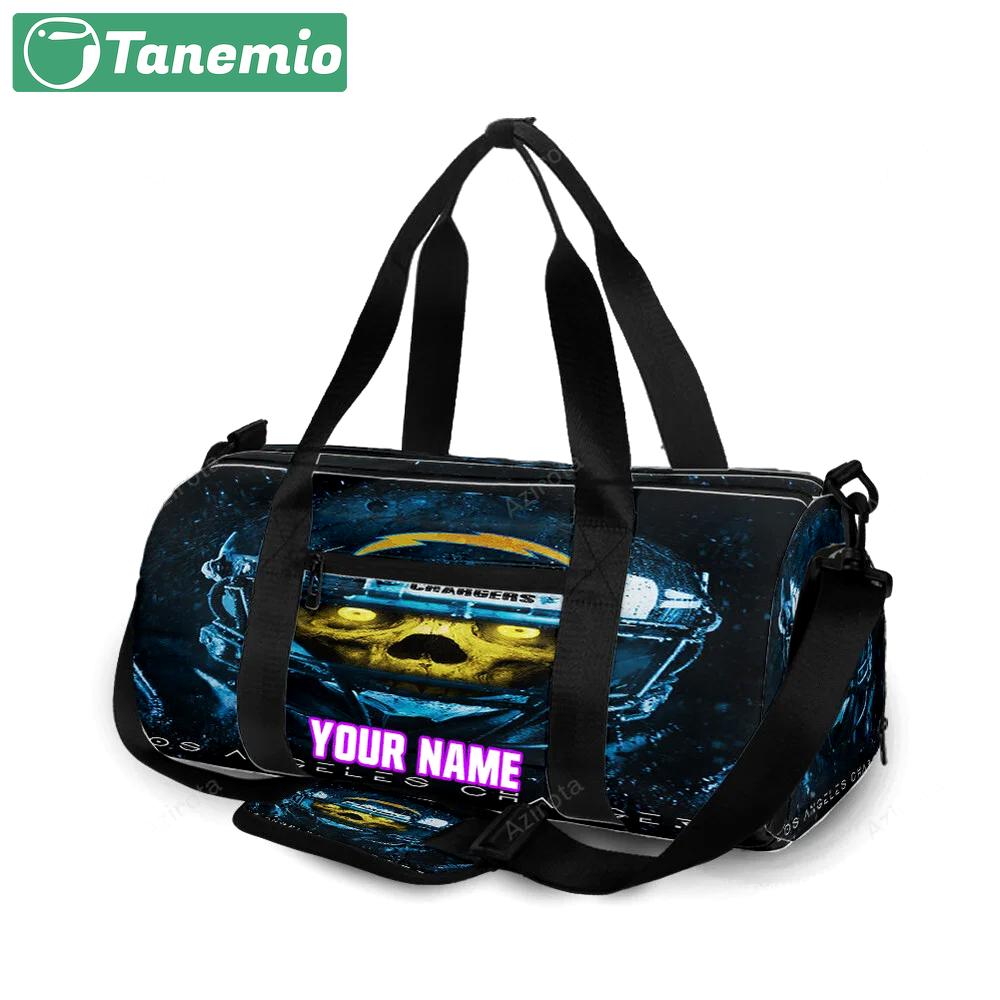 Los angeles chargers skull v31 personalized name travel bag gym bag 932 Travel Bag