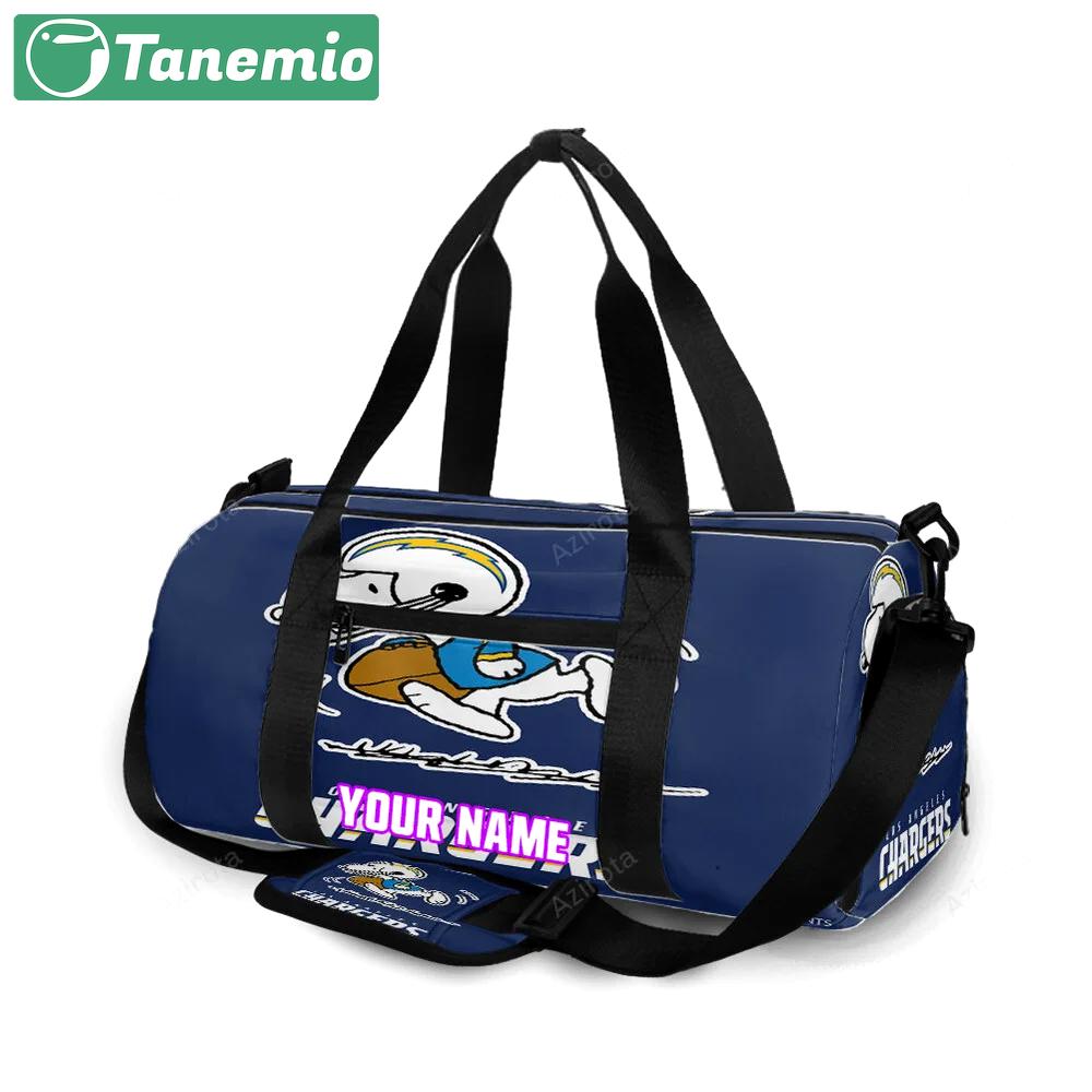 Los angeles chargers snoopy v49 personalized name travel bag gym bag 1688 Travel Bag