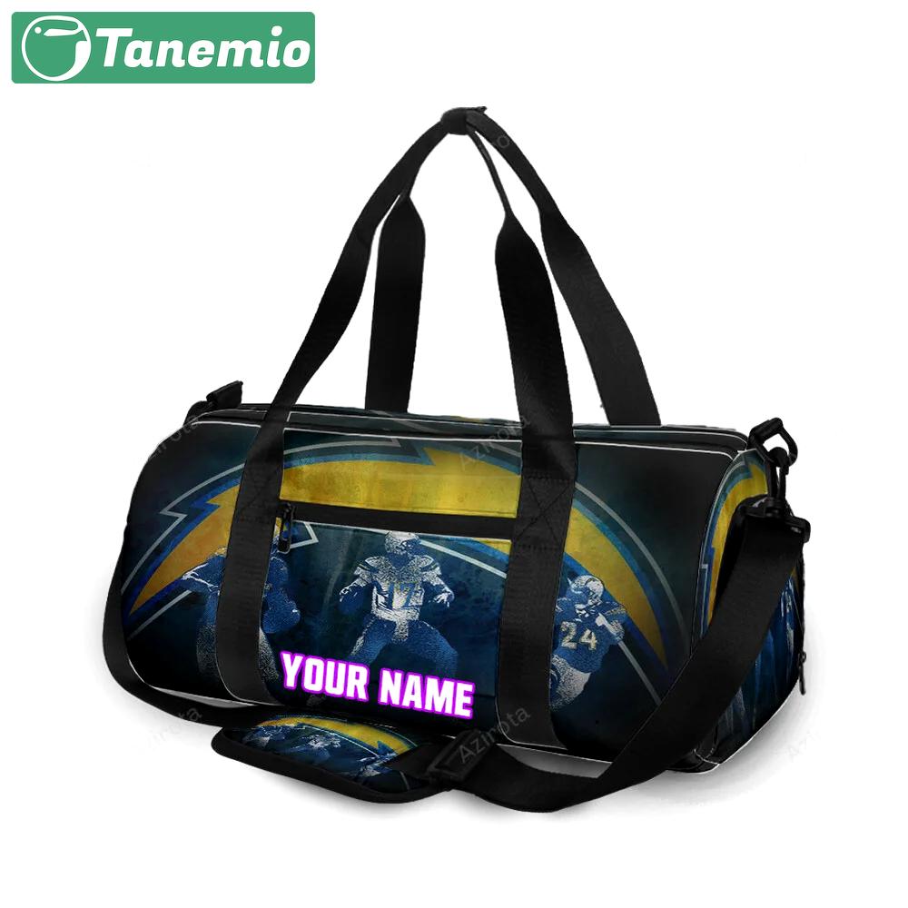 Los angeles chargers team v18 personalized name travel bag gym bag 1174 Travel Bag
