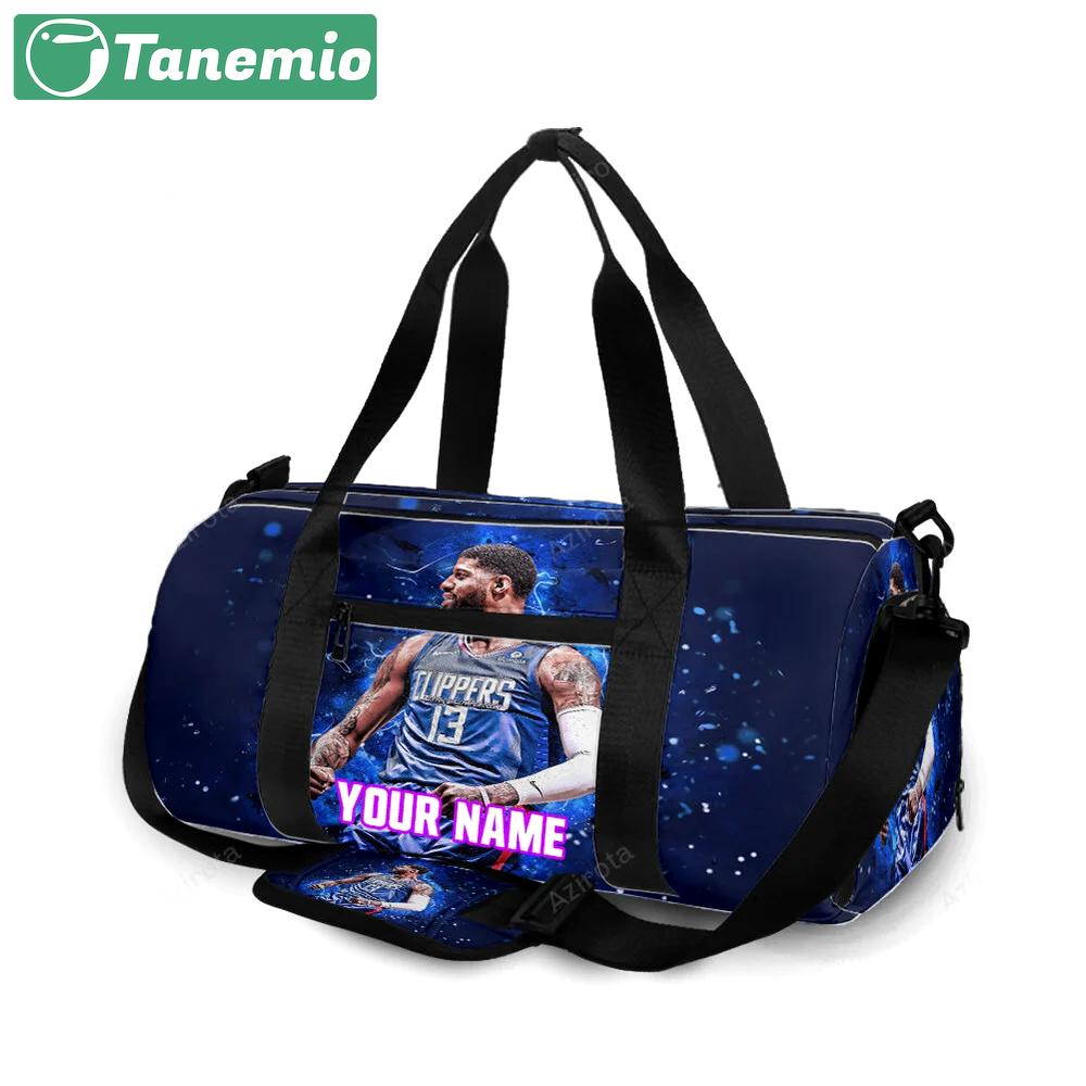 Los angeles clippers paul george 13 personalized name travel bag gym bag 1621 Travel Bag