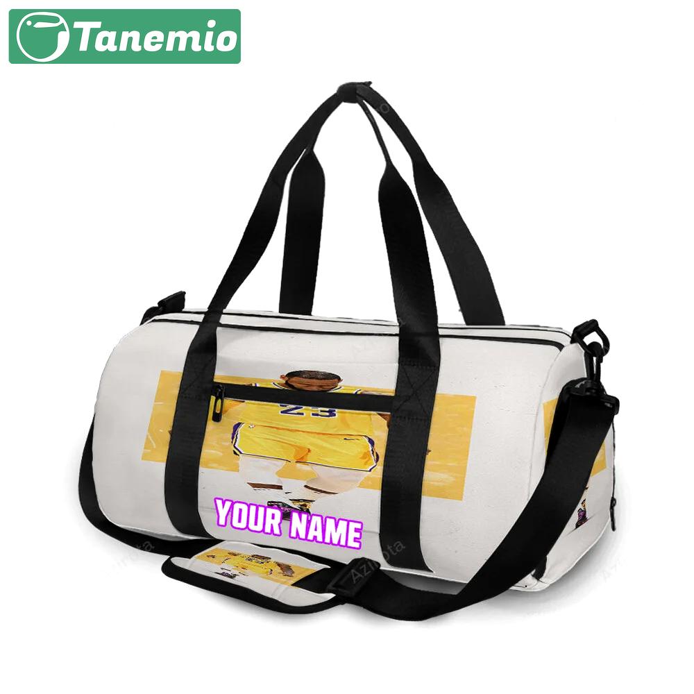 Los angeles lakers 23 lebron james v41 personalized name travel bag gym bag 79 Travel Bag
