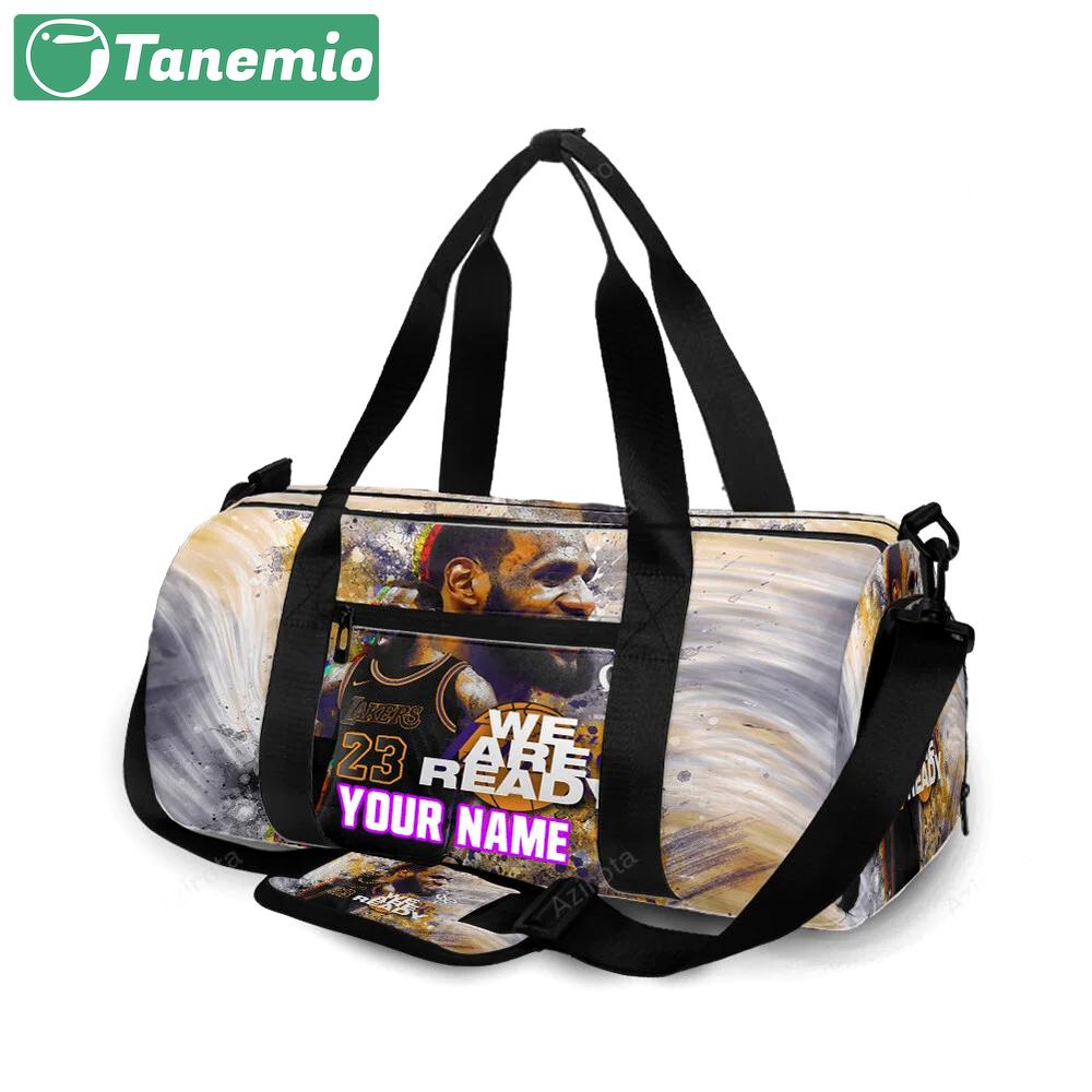 Los angeles lakers 23 lebron james v48 personalized name travel bag gym bag 240 Travel Bag