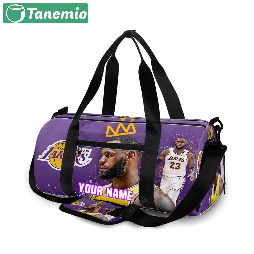 Los angeles lakers 23 lebron james v49 personalized name travel bag gym bag 1797 Travel Bag