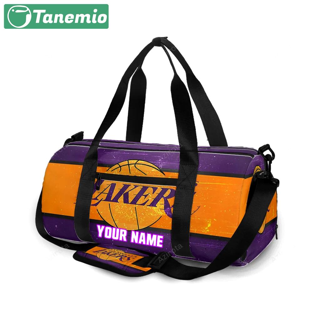 Los angeles lakers emblem v22 personalized name travel bag gym bag 256 Travel Bag