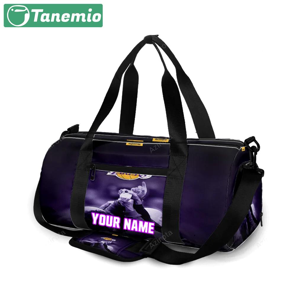 Los angeles lakers the one v54 personalized name travel bag gym bag 482 Travel Bag
