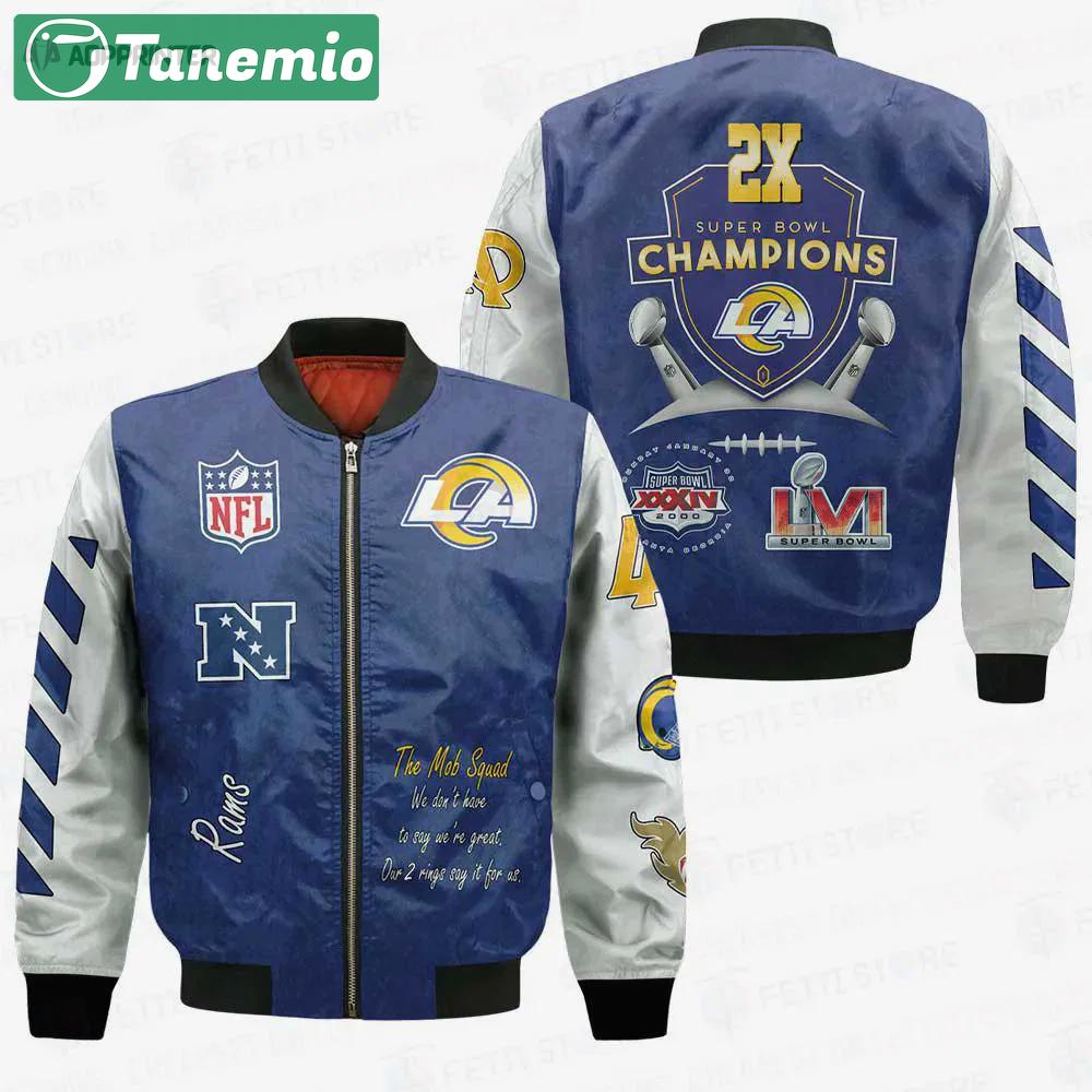 Los angeles rams 2x champions design bomber jacket v1 Bomber Jacket