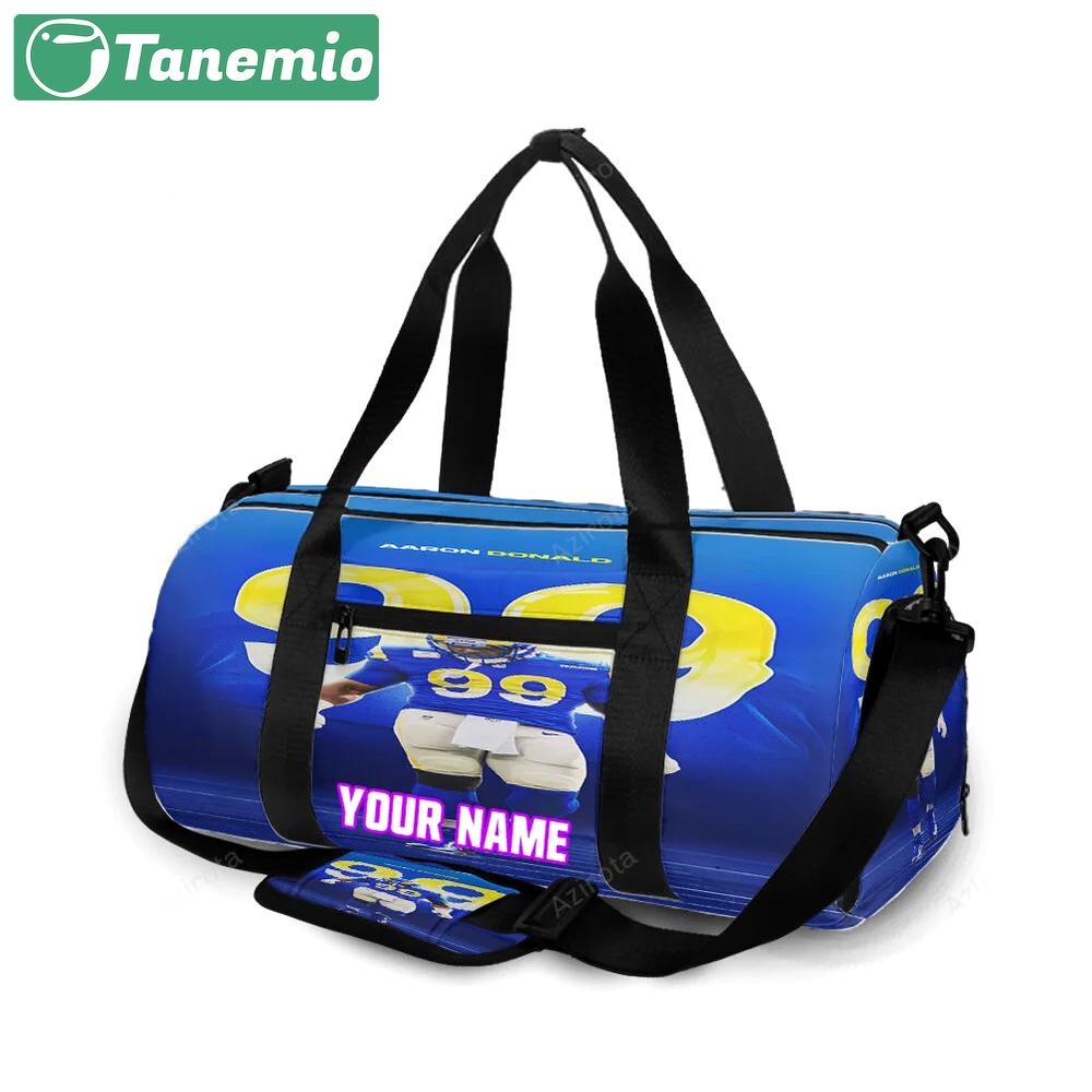 Los angeles rams aaron donald3 personalized name travel bag gym bag 1210 Travel Bag