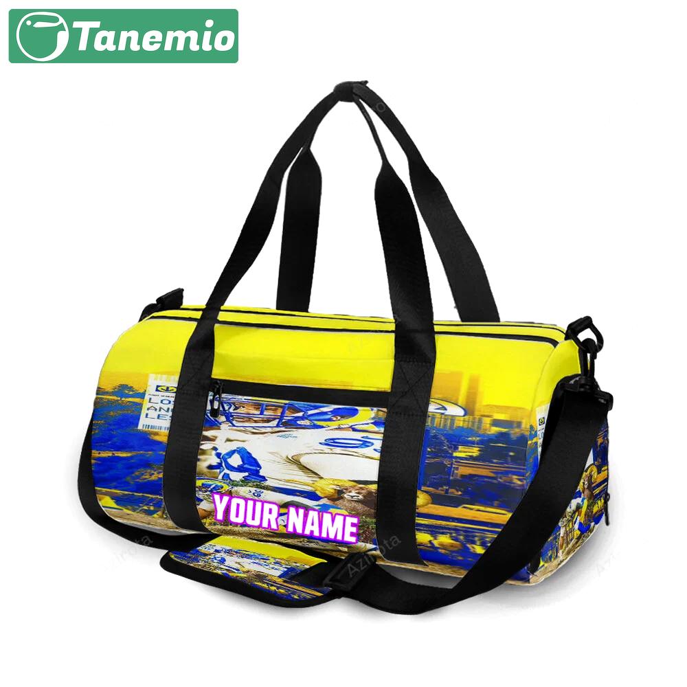 Los angeles rams aaron donald6 personalized name travel bag gym bag 1234 Travel Bag