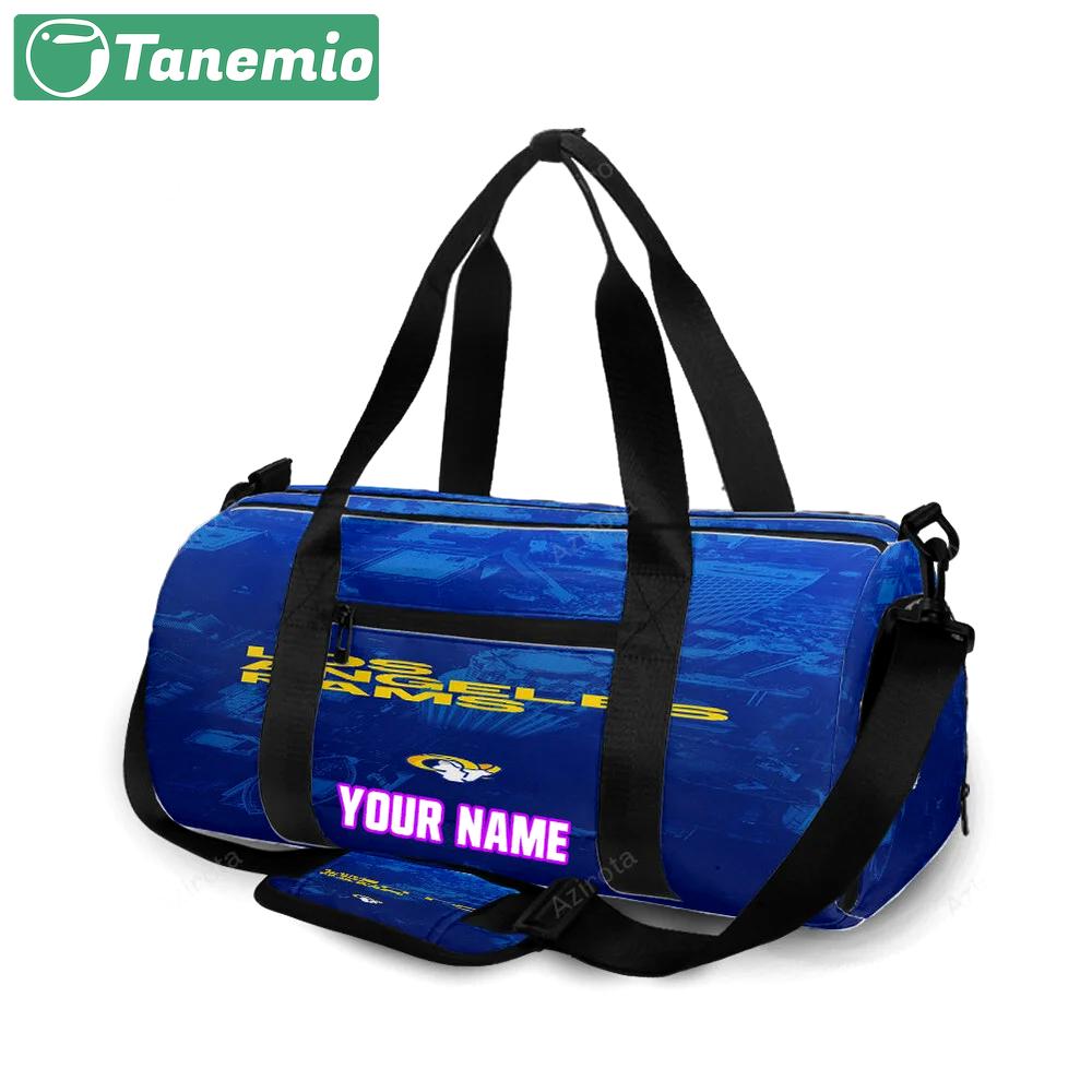 Los angeles rams city blue personalized name travel bag gym bag 606 Travel Bag