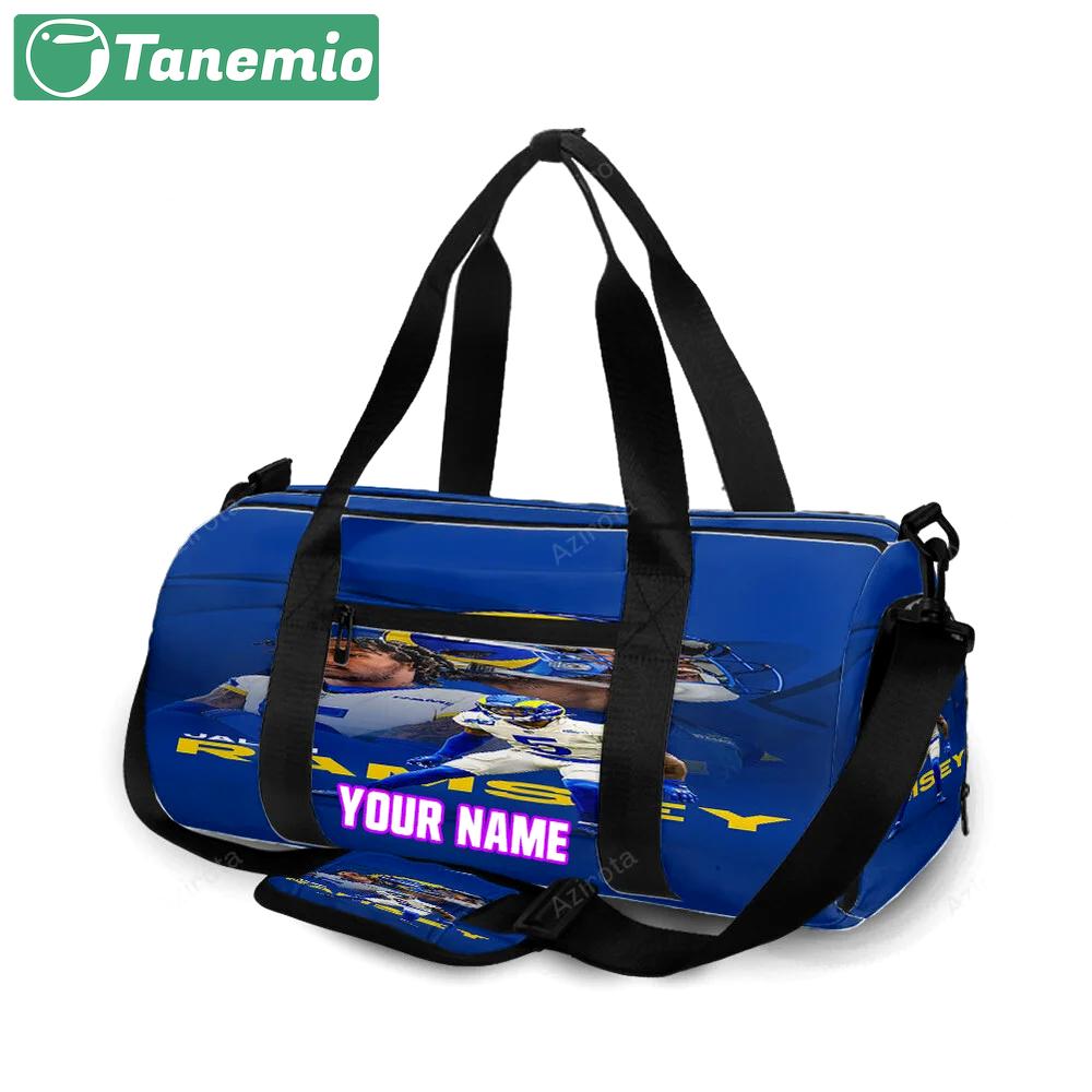 Los angeles rams jalen ramsey2 personalized name travel bag gym bag 956 Travel Bag