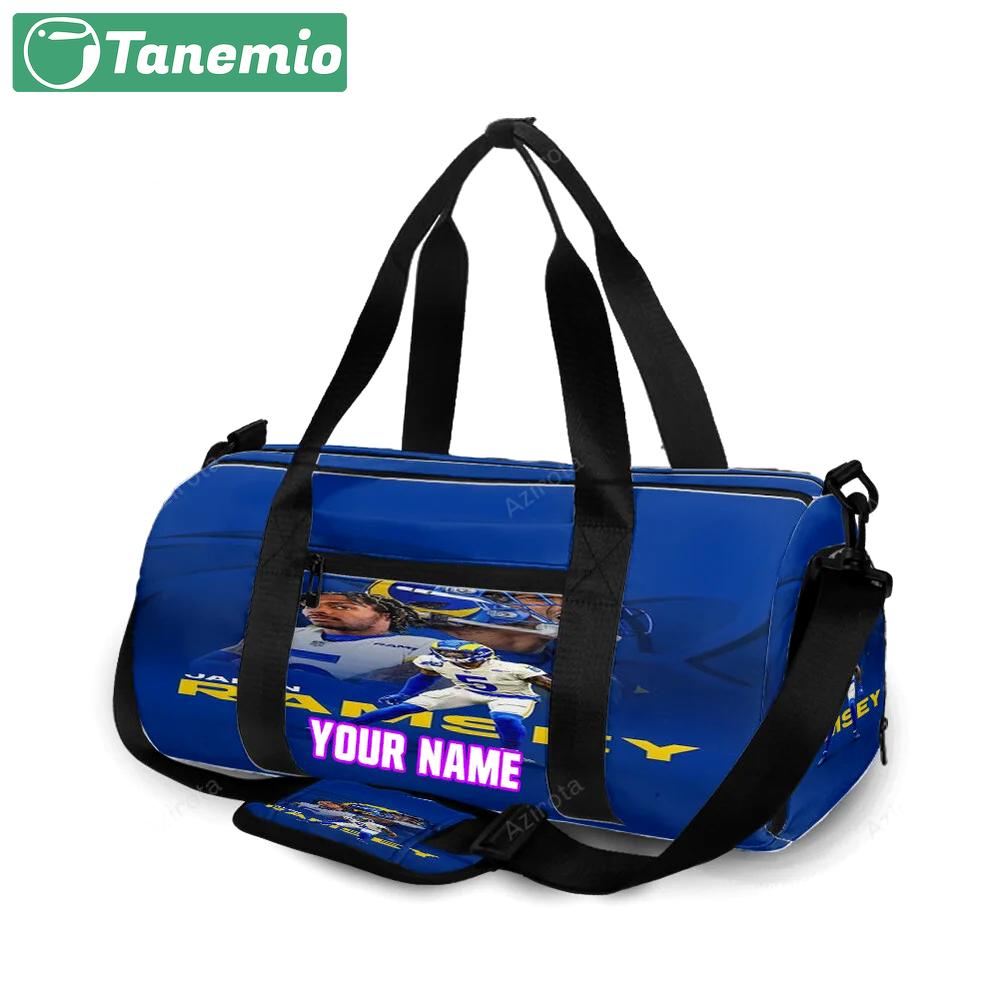 Los angeles rams jalen ramsey5 personalized name travel bag gym bag 835 Travel Bag