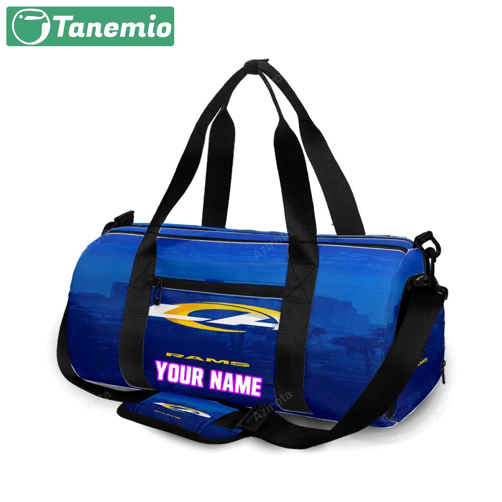 Los angeles rams la city blue personalized name travel bag gym bag 1007 Travel Bag