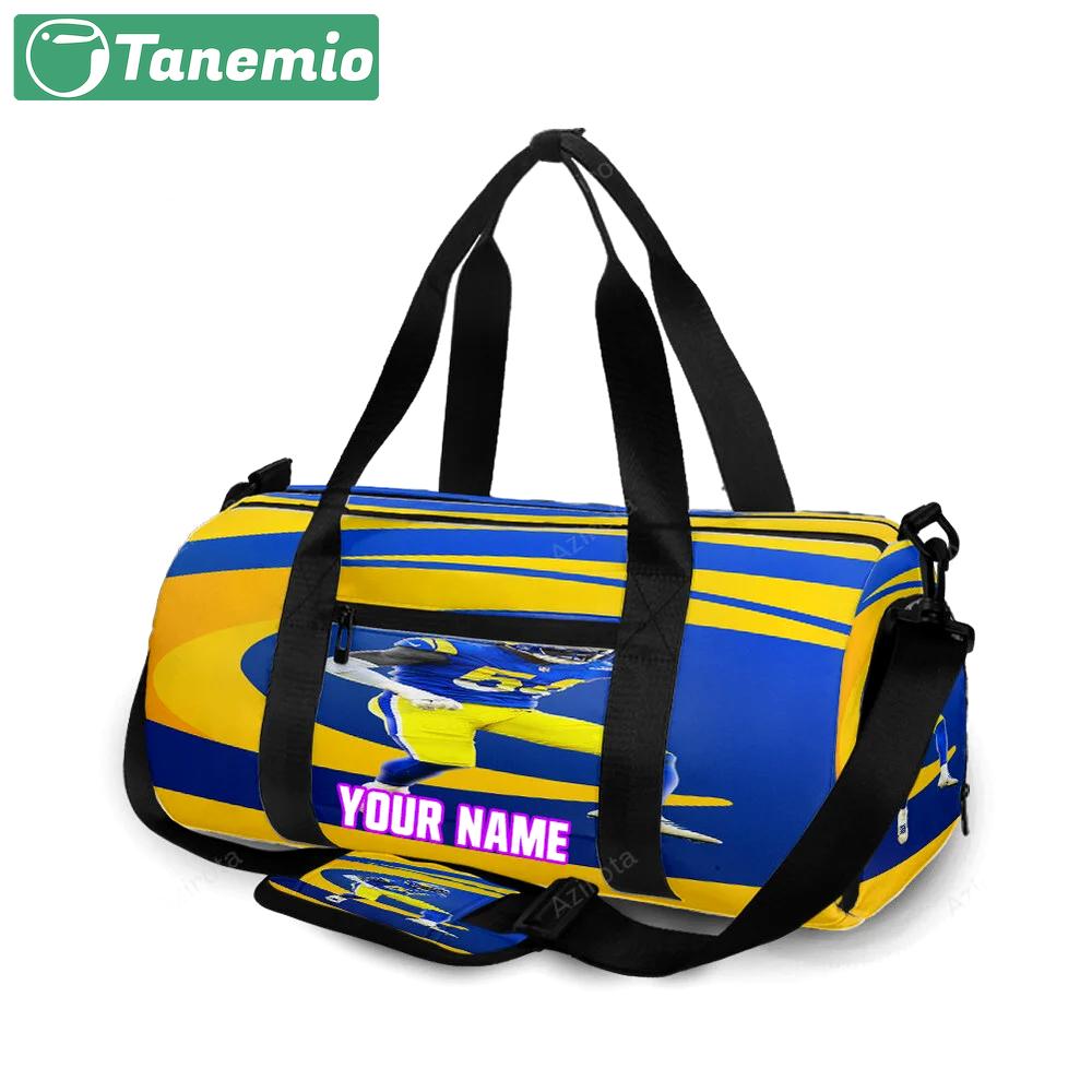 Los angeles rams leonard floyd1 personalized name travel bag gym bag 455 Travel Bag