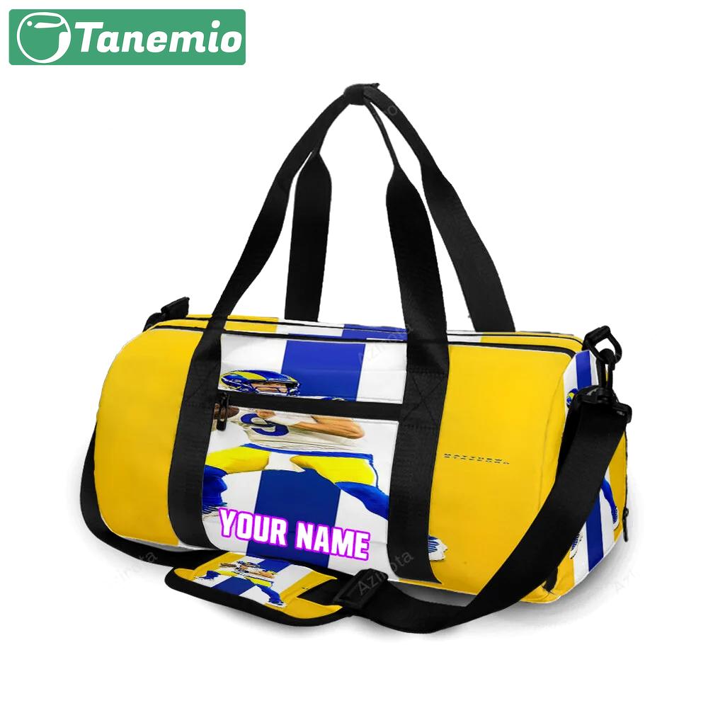 Los angeles rams matthew stafford1 personalized name travel bag gym bag 2099 Travel Bag
