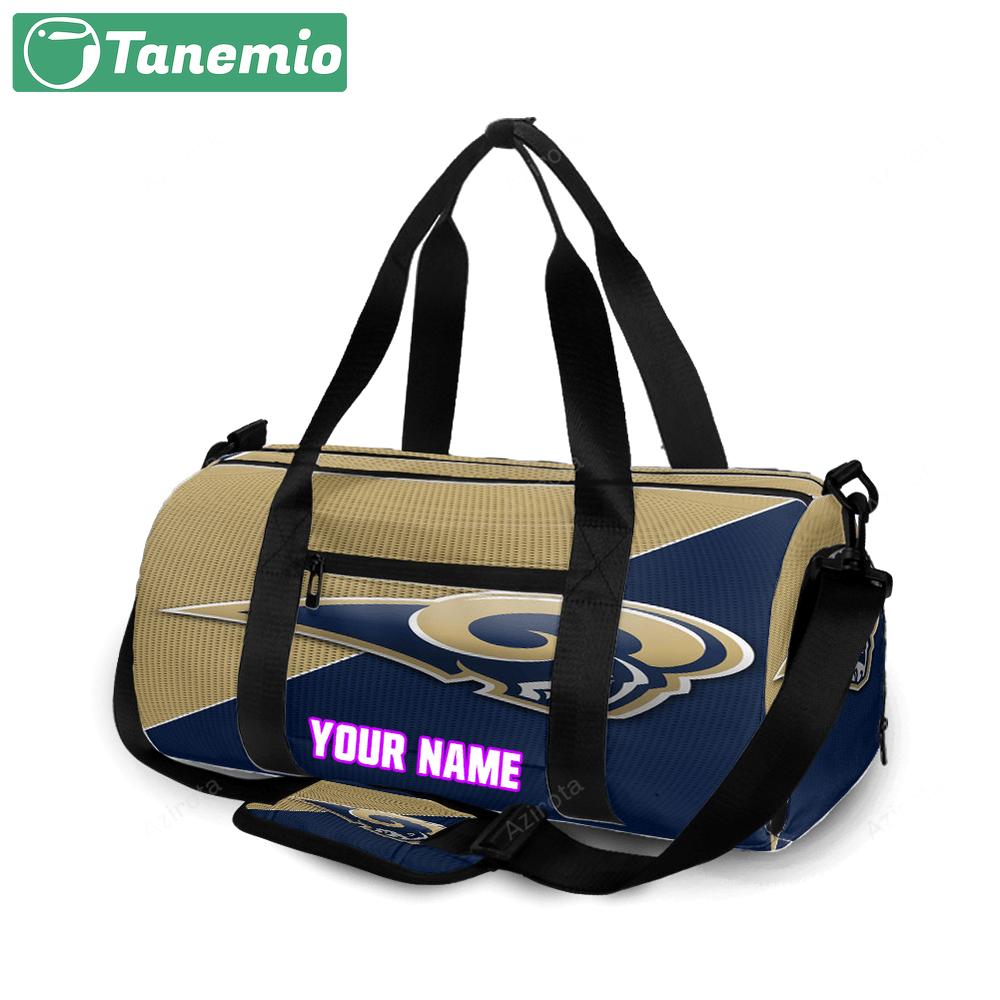 Los angeles rams navy yellow2 personalized name travel bag gym bag 316 Travel Bag