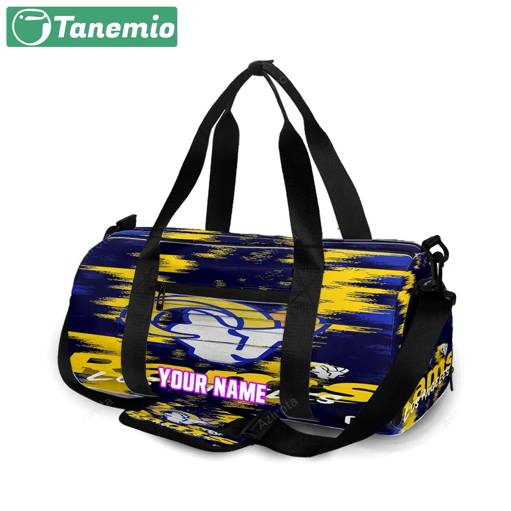 Los angeles rams zigzag personalized name travel bag gym bag 942 Travel Bag