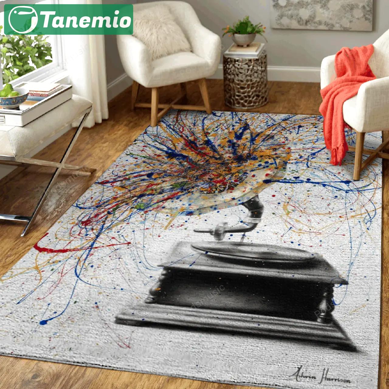 Louder music art for fans area rug living room carpet rug regtangle carpet floor decor home decor Rectangle Rug