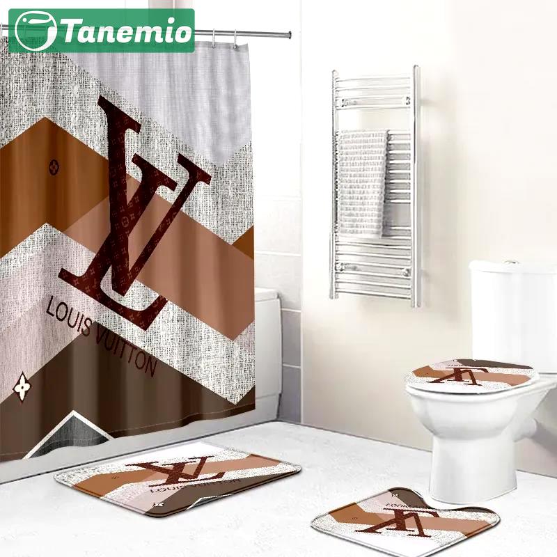 Louis vuitton bathroom set hypebeast luxury fashion brand bath mat home decor Bathroom Set