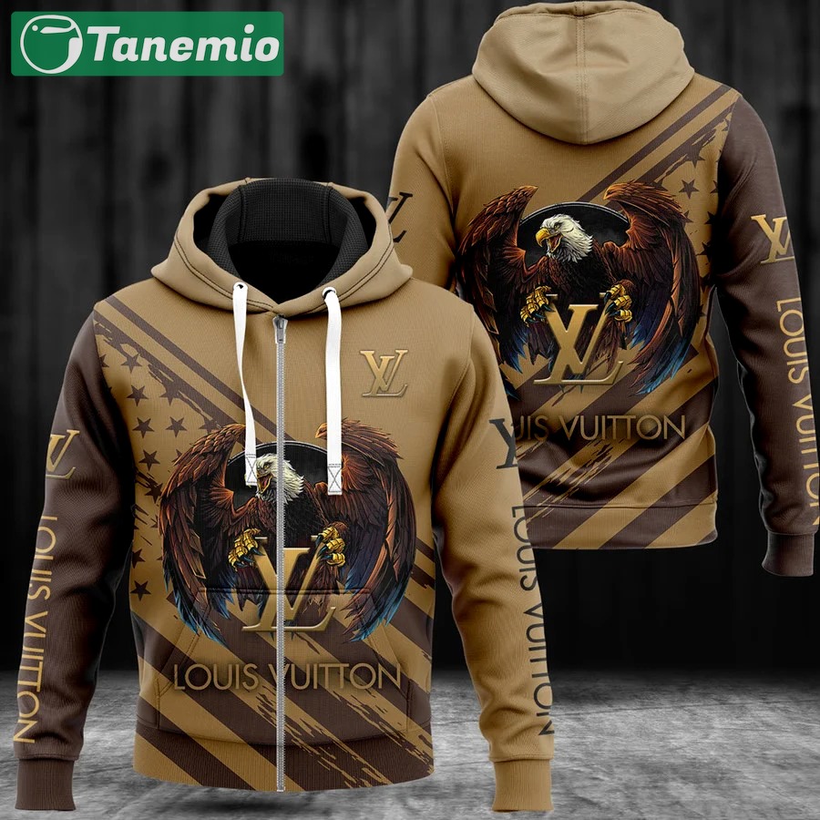 Louis vuitton eagle unisex hoodie hot 2023 foren womenvuxury brand clothing clothes outfit Zipper Hoodie 3D
