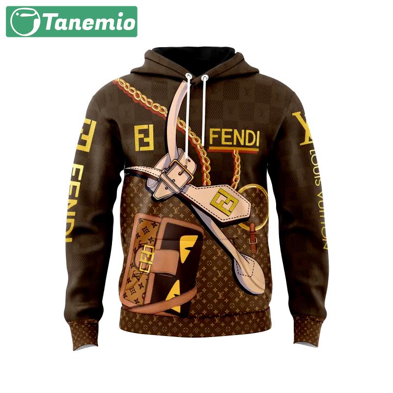 Louis vuitton fendi unisex hoodie outfit for men women luxury brand clothing Hoodie 3D