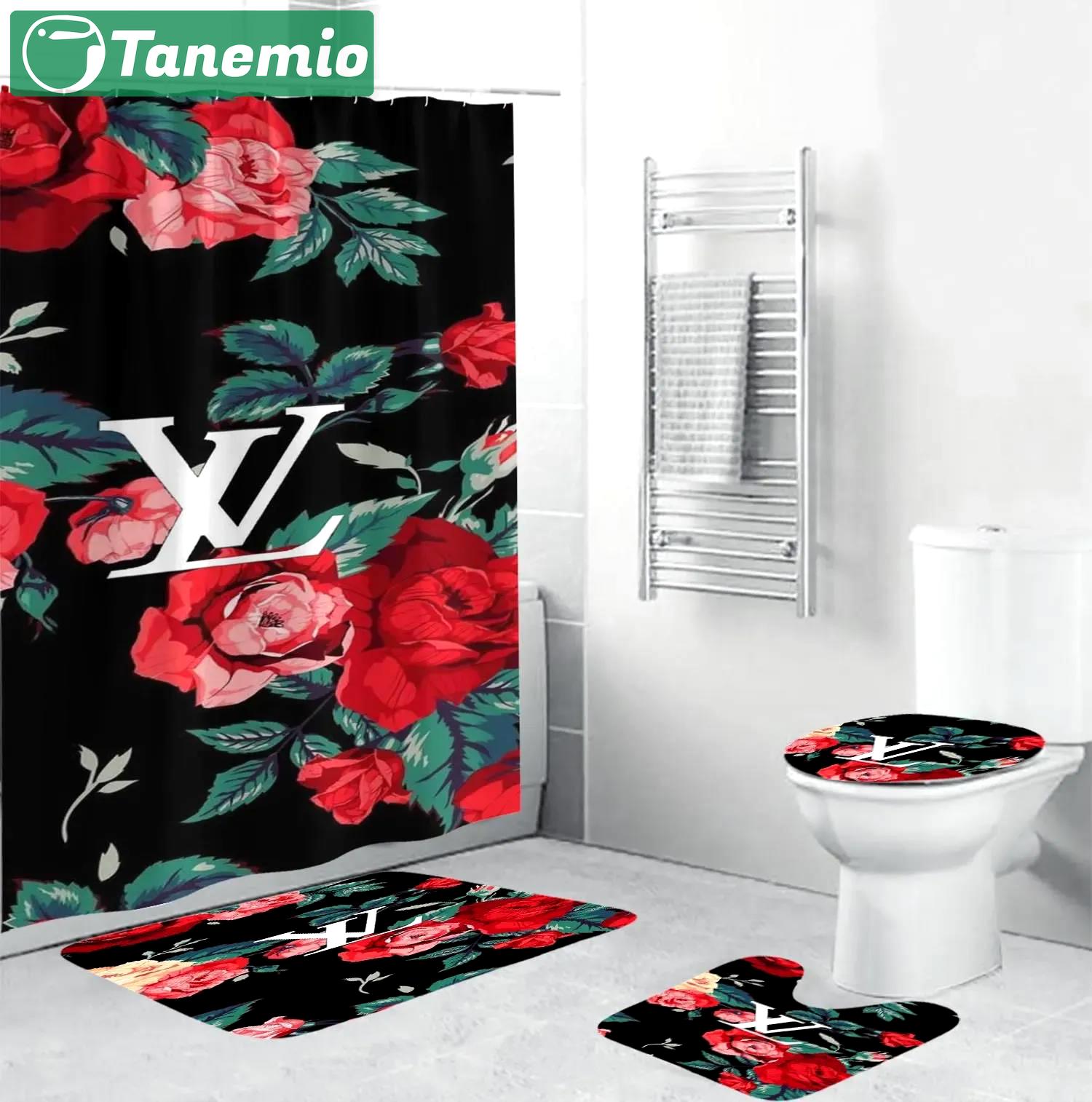Louis vuitton flowers fashion logo limited luxury brand bathroom set home decor Bathroom Set