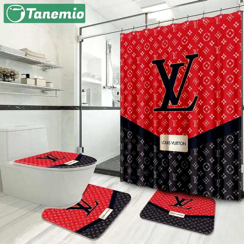 Louis vuitton hypebeast bath mat home decor bathroom sets luxury fashion brand Bathroom Set