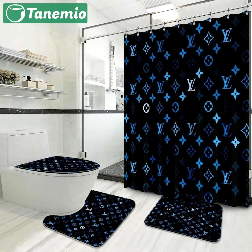 Louis vuitton logo limited luxury brand fashion black bathroom set home decor Bathroom Set