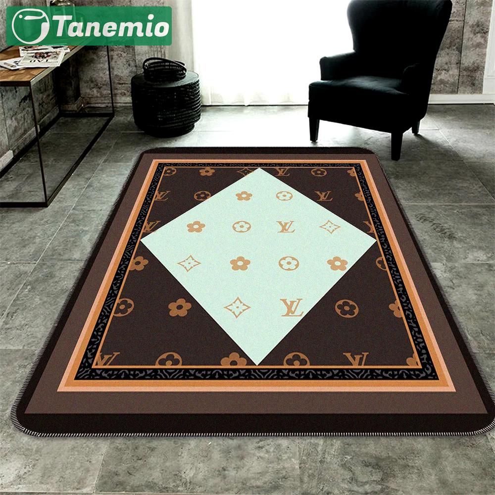 Louis vuitton logo type 649. Upgrade Your Living Room with Luxury Home Decor: Area Carpets, Floor Decor, Door Mats, and Hot Gift Items with style a High-End Fashion Brand Rectangle Rug