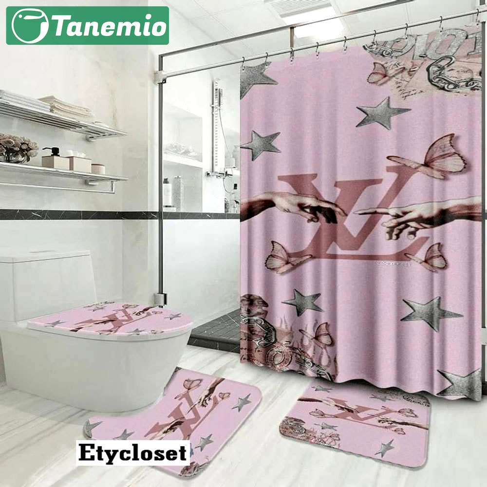 Louis vuitton lv couple hand home decor luxury fashion brand hypebeast bath mat bathroom sets Bathroom Set