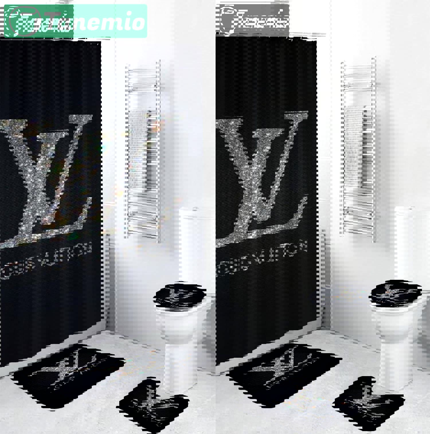 Louis vuitton lv glitter home decor luxury fashion brand hypebeast bathroom sets bath mat Bathroom Set