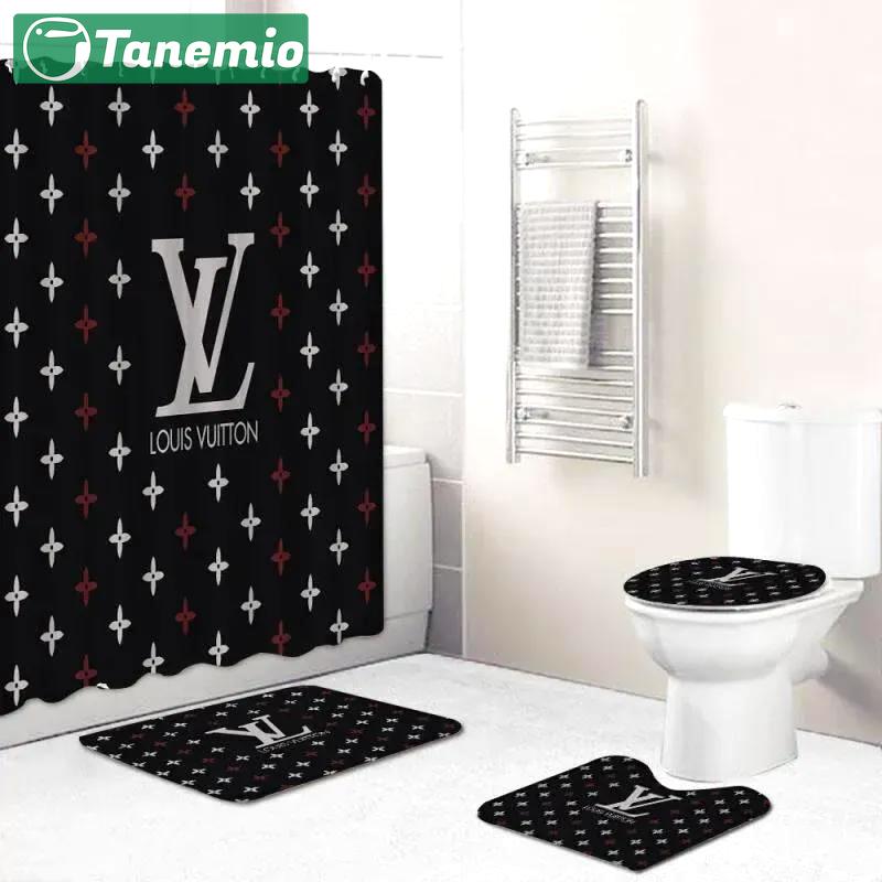 Louis vuitton lv louis vuitton - bathroom set luxury fashion brand bath mat home decor hypebeast Bathroom Set