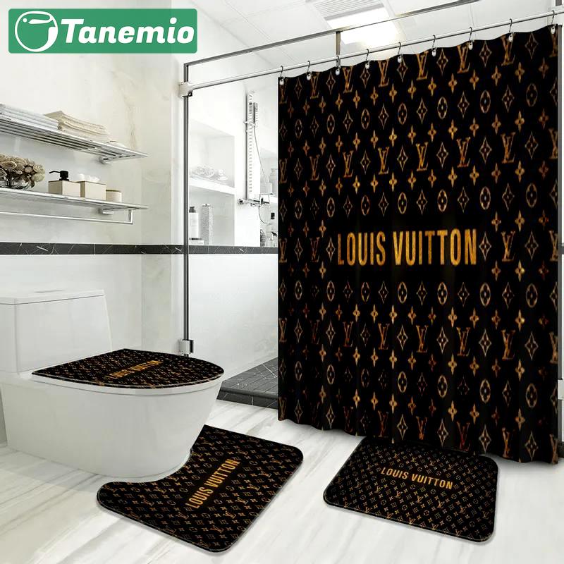 Louis vuitton lv louis vuitton bathroom sets hypebeast bath mat home decor luxury fashion brand Bathroom Set