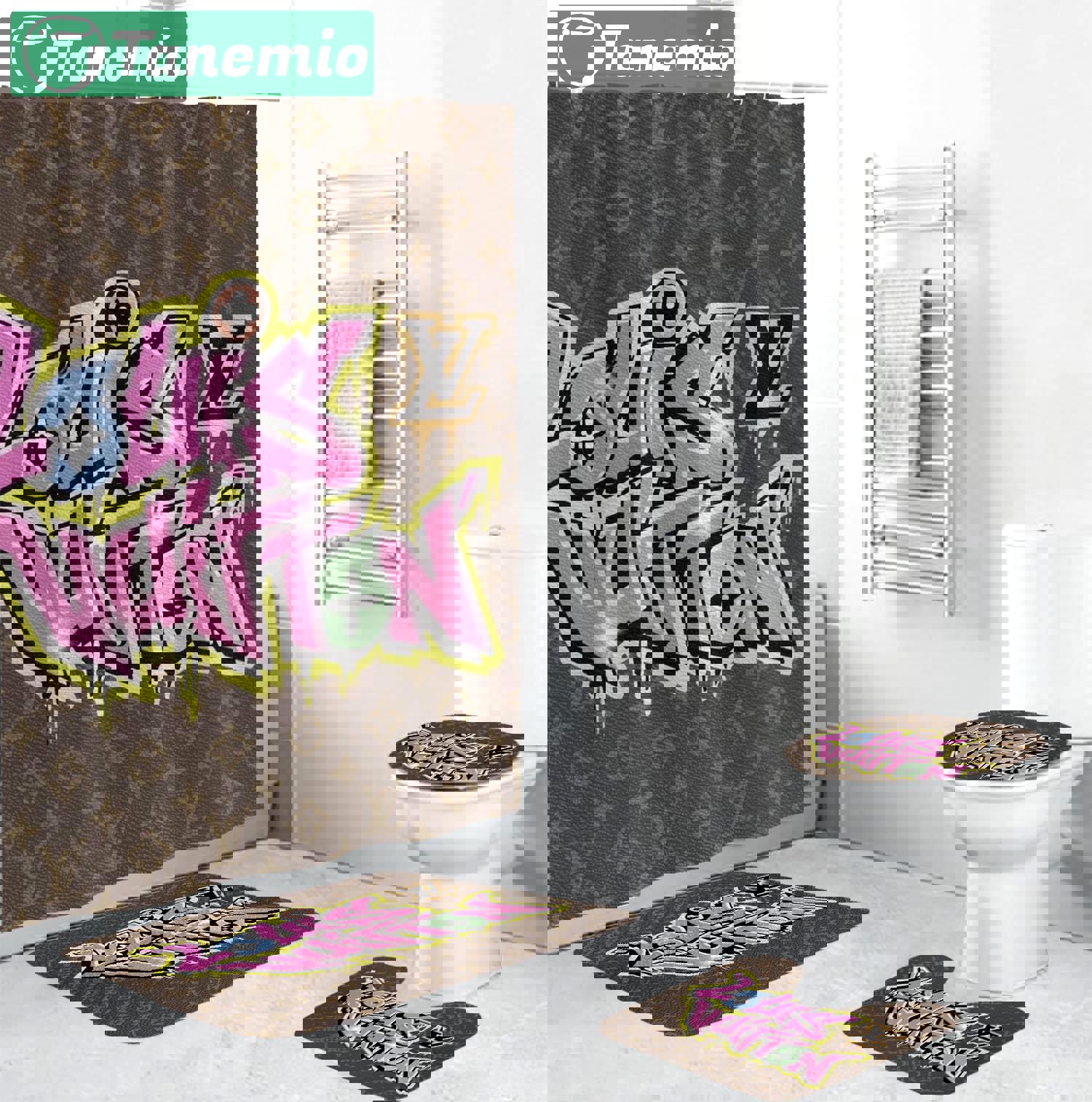 Louis vuitton lv luxury fashion brand bathroom sets home decor hypebeast bath mat Bathroom Set