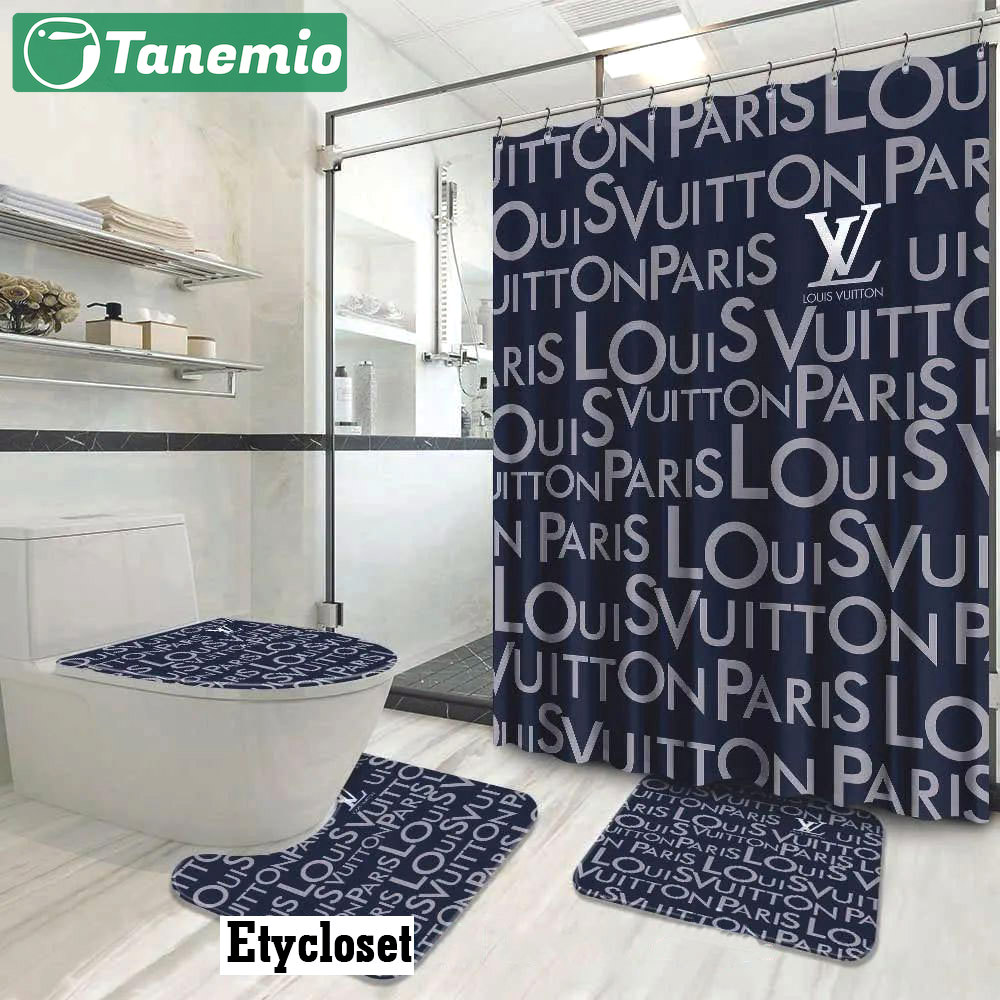 Louis vuitton lv paris blue bath mat home decor hypebeast bathroom sets luxury fashion brand Bathroom Set