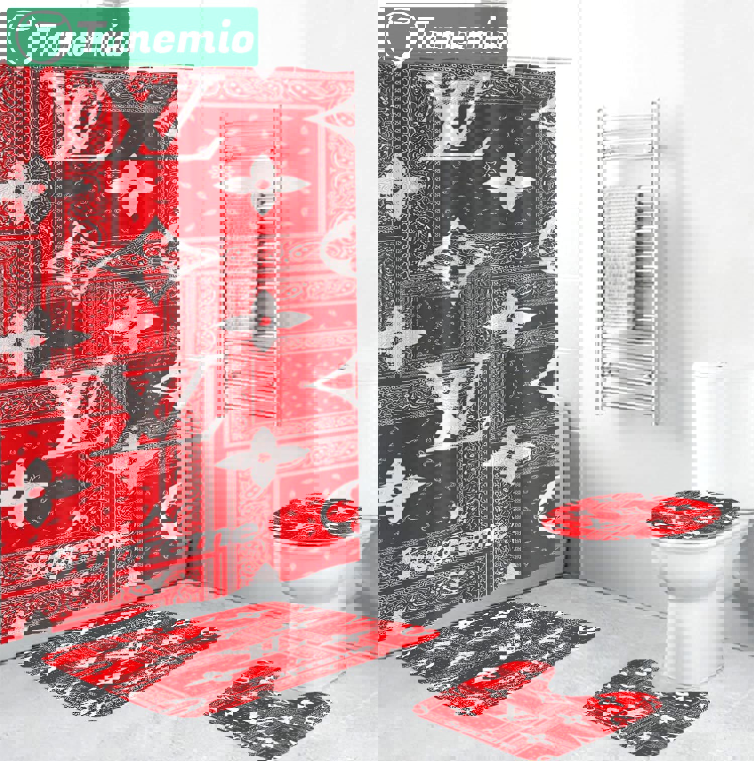 Louis vuitton lv supreme hypebeast bathroom sets bath mat home decor luxury fashion brand Bathroom Set