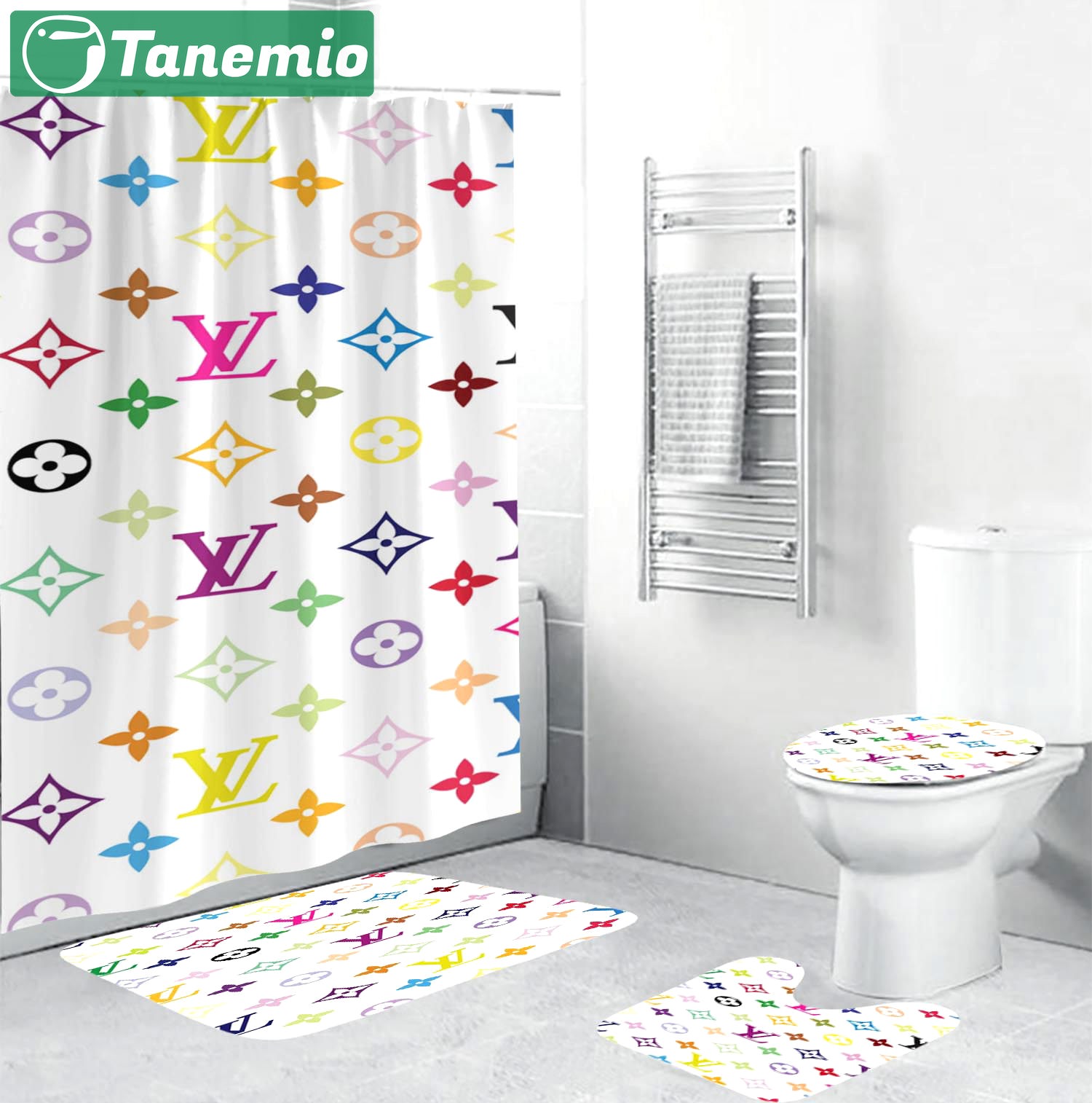 Louis vuitton lv white home decor bath mat luxury fashion brand bathroom sets hypebeast Bathroom Set
