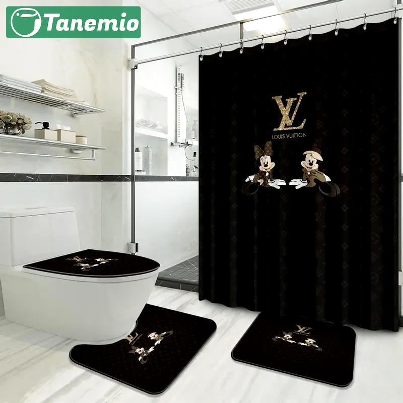 Louis vuitton mickey fashion logo limited luxury brand bathroom set home decor Bathroom Set