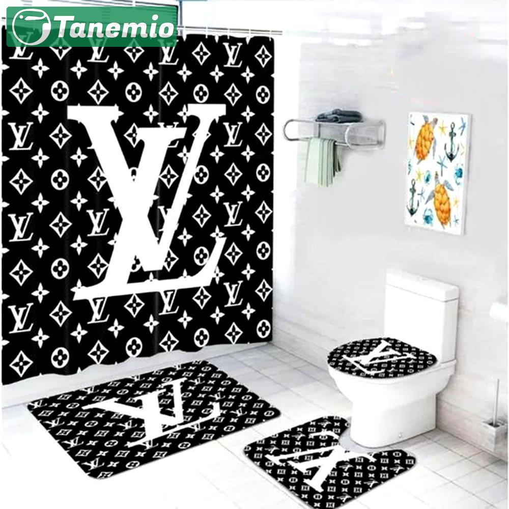 Louis vuitton monogram big logo fashion luxury brand premium bathroom set home decor Bathroom Set