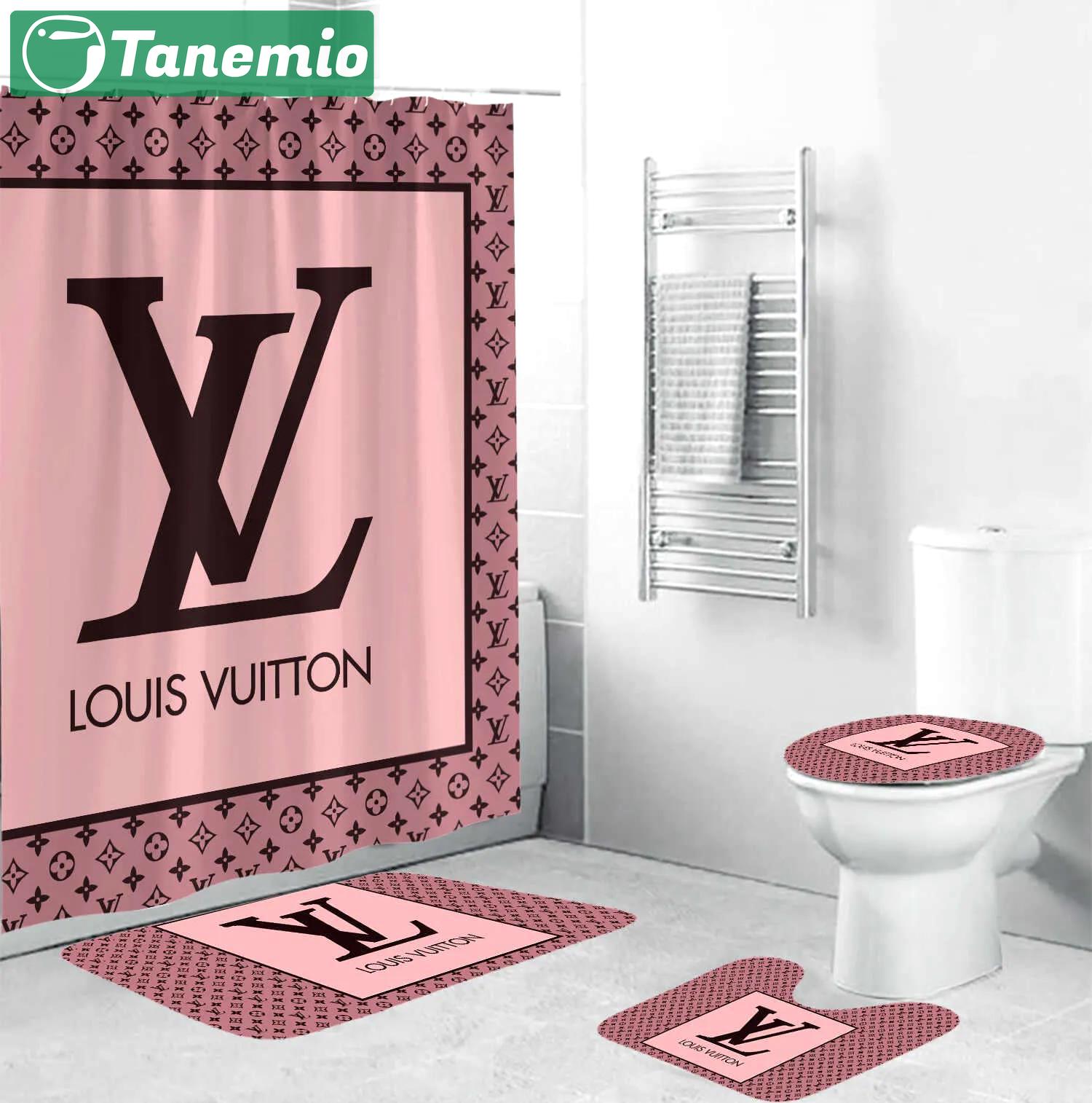 Louis vuitton pink home decor hypebeast bathroom sets bath mat luxury fashion brand Bathroom Set
