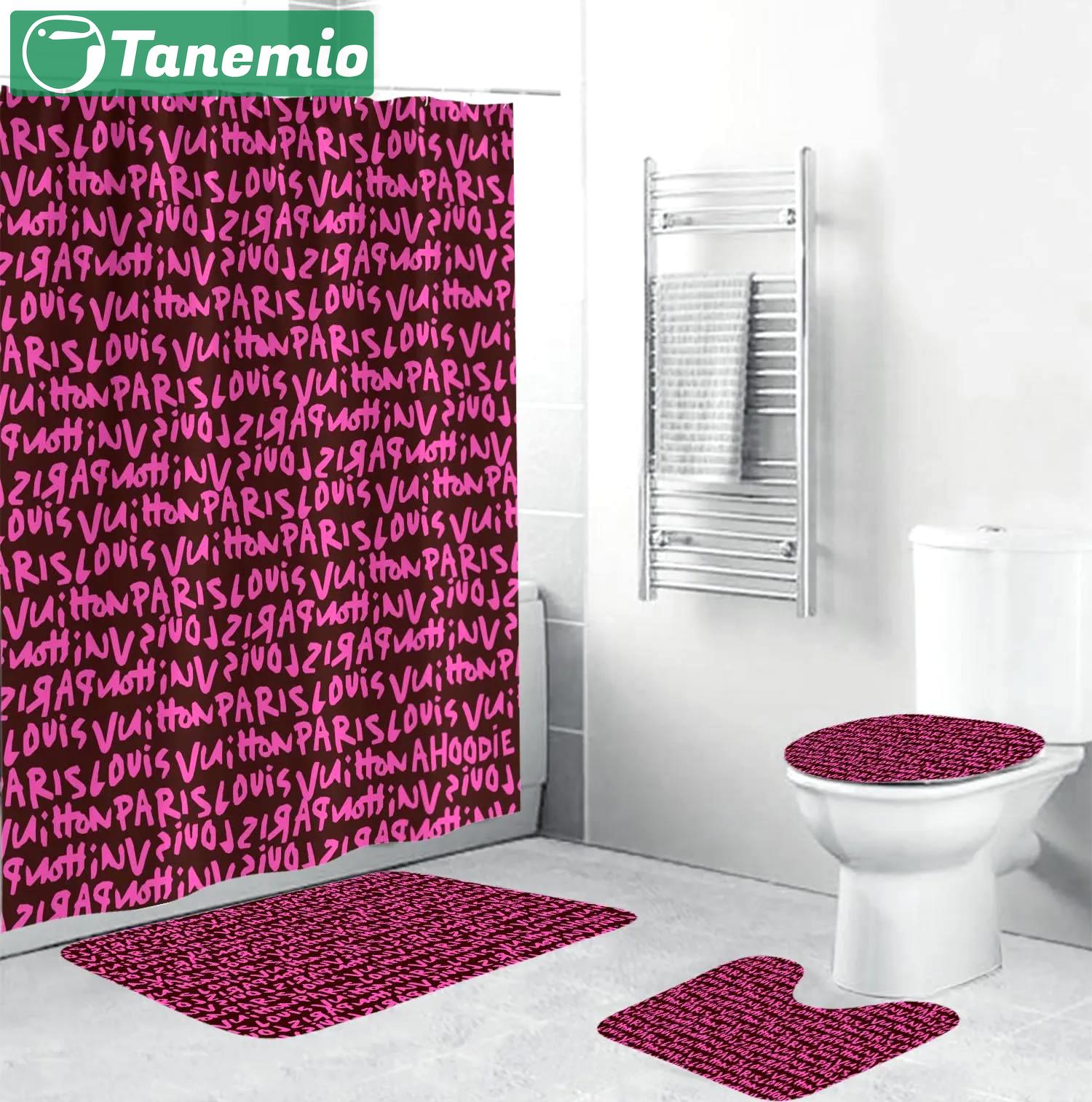 Louis vuitton pinky bathroom set luxury fashion brand hypebeast home decor bath mat Bathroom Set