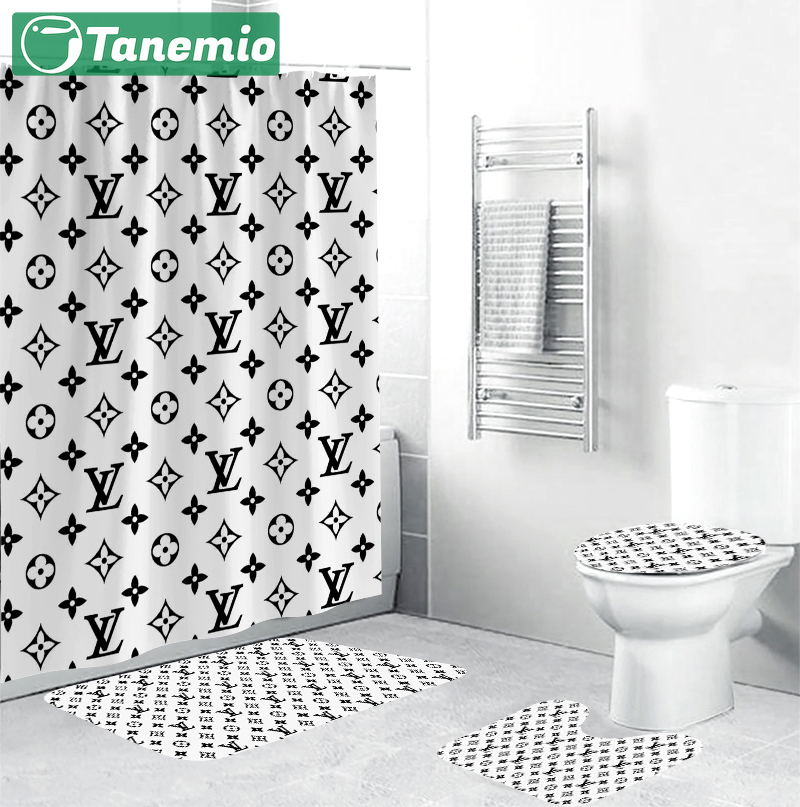 Louis vuitton white bathroom set home decor bath mat luxury fashion brand hypebeast Bathroom Set