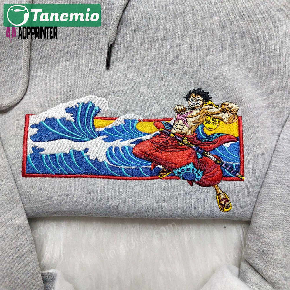 Luffy embroidered shirt one piece sweatshirt & anime hoodie: top-quality embroidered apparel! Embroidered Shirt