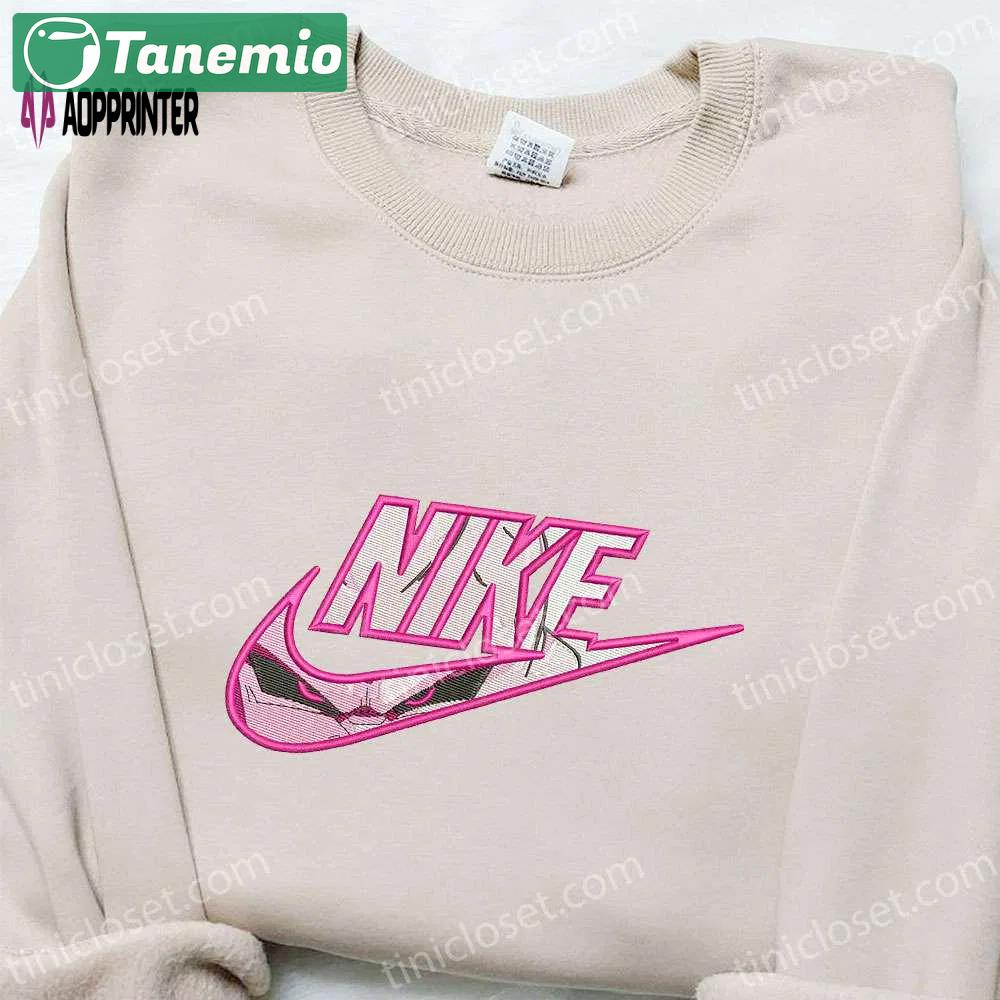 Majin buu x nike anime & dragon ball embroidered shirt: unique nike inspired design Embroidered Shirt