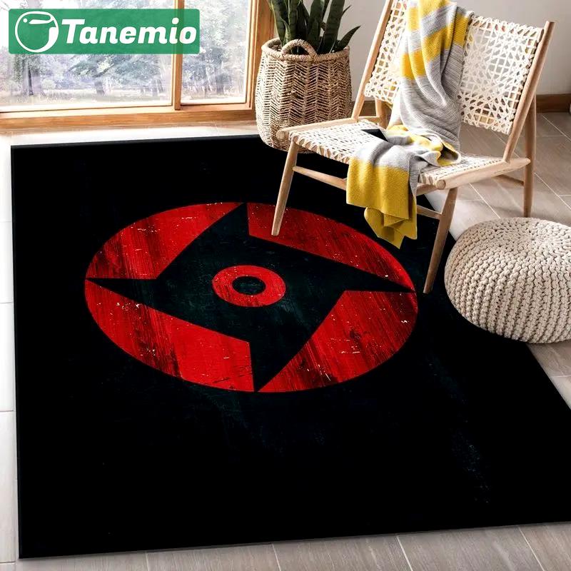 Mangekyo sharingan anime 1 area rug living room and bed room rug rug regtangle carpet floor decor home decor Rectangle Rug