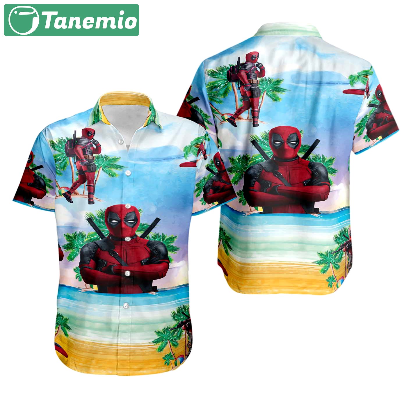 Marval deadpool hawaiian shirt Hawaii Shirt Shorts & Flip Flops