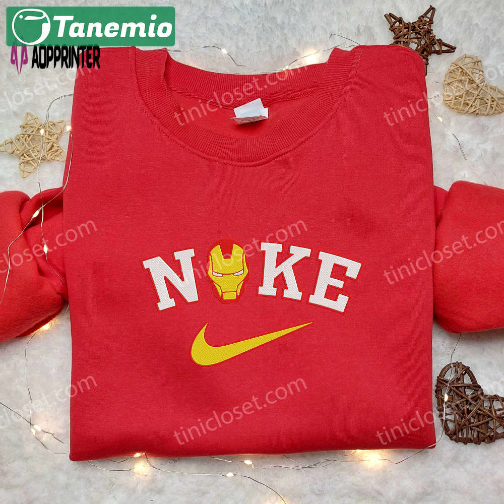 Marvel iron man nike embroidered shirt hoodie & sweatshirt: nike inspired collection Embroidered Shirt