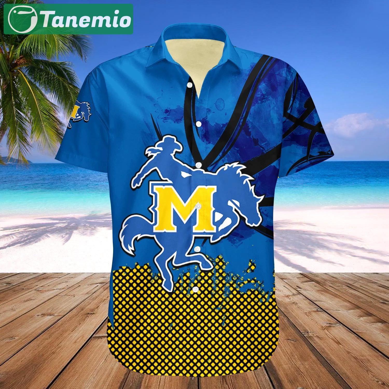 Mcneese state cowboys hawaii shirt basketball net grunge pattern- ncaa Hawaii Shirt Shorts & Flip Flops