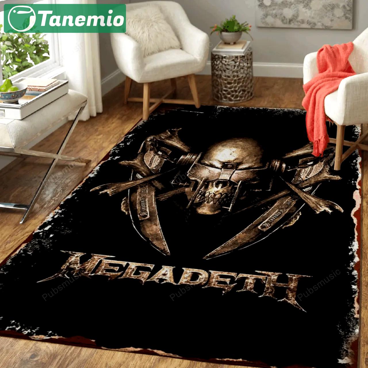 Megadeth band artwork music art for fans area rug living room carpet rug regtangle carpet floor decor home decor Rectangle Rug