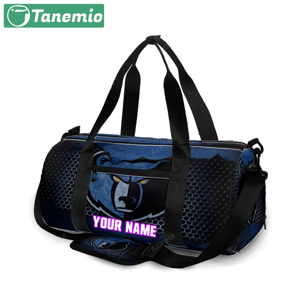 Memphis grizzlies emblem metal personalized name travel bag gym bag 473 Travel Bag